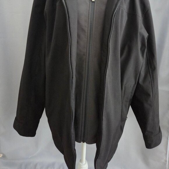 Men’s Weatherproof Coat Ultra Tech Fully Lined Detachable Hood Black Size Large - Picture 2 of 9